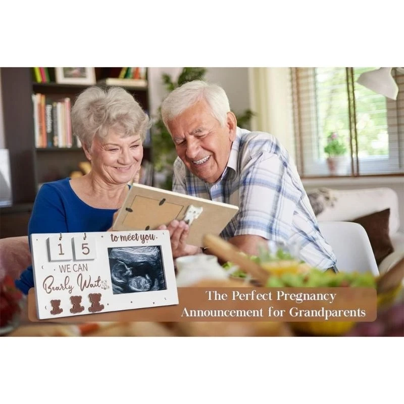 Photo Frame, Picture Frame with Baby Countdown Weeks Newborns Announcement Display for Expecting Parents G2TD