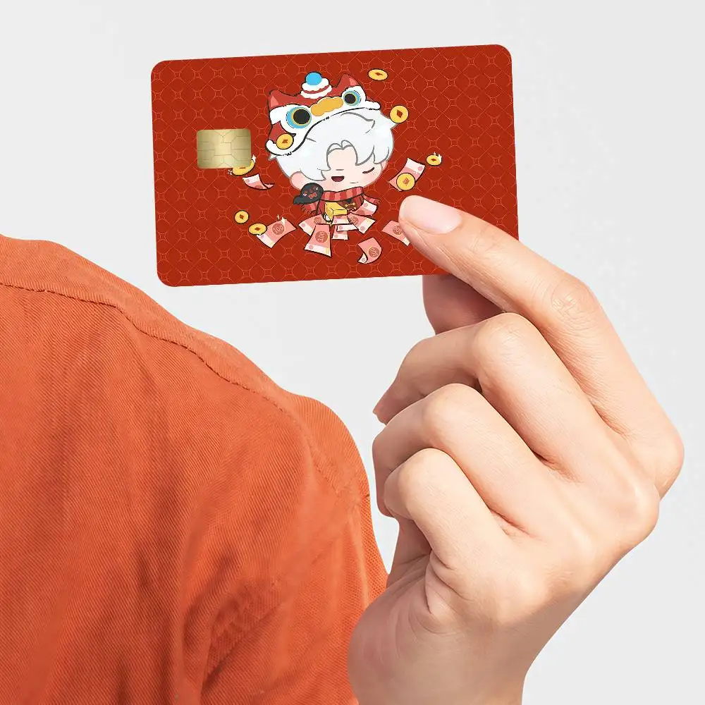 Game Love and Deepspace New Year Credit Card Skin Stickers for Bank Card Bus Metro Card Sticker Waterproof