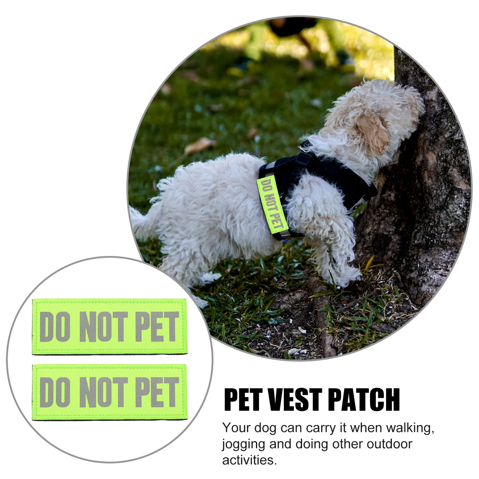 

2Pcs Reflective Service Dog Patches Do Not Pet Vest Stickers for Backpacks Harness Night Gear Accessories
