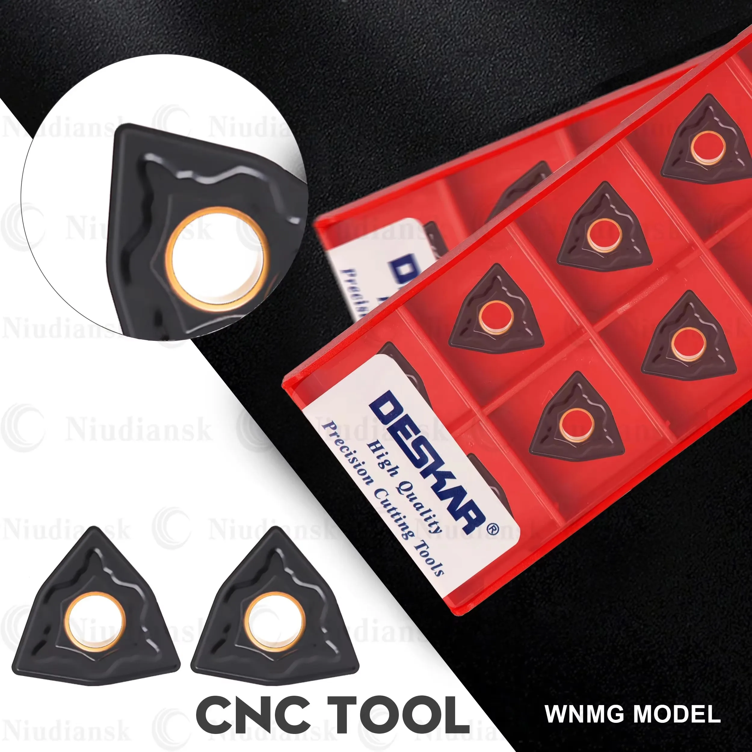 WNMG Series DESKAR Numerical Control Lathe Peach Shaped Turning Inserts For Processing Cast Iron WNMG080408/WNMG080412-DK LF3018