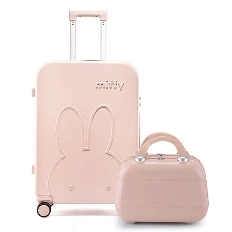 Miffy Cartoon Cute Creative Animation Peripheral Universal Wheel Travel Trolley Case Secondary High Color Value Student Luggage