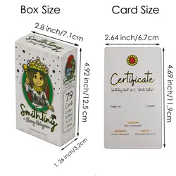 SmithTiny Tarot Deck V2.5, 79 Pcs Cartoon Cute Boy Tarot Cards with Guide Book, Standard Size Tarot Cards for Beginners