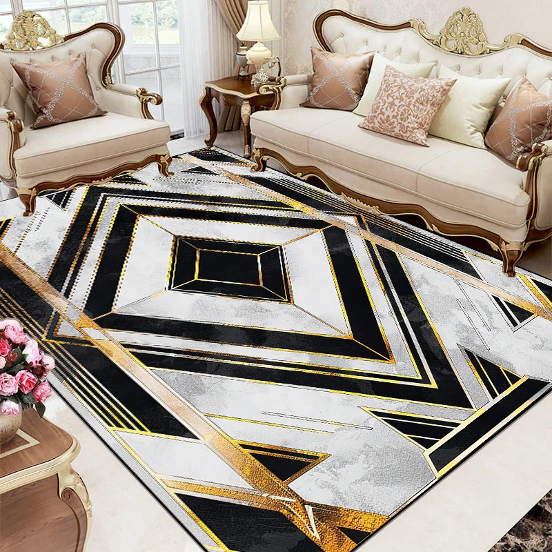 European Style Marble Geometric Carpet for Living Room Non-slip Washable Rugs for Bedroom Large Area Sofa Rug Coffee Tables Mat