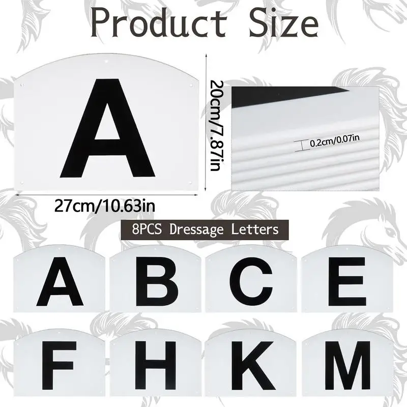 Training Dressage Markers Sturdy Letter Marks 8 Pieces Complete Set Dressage Markers Equipped With Dressage Letters Dressage