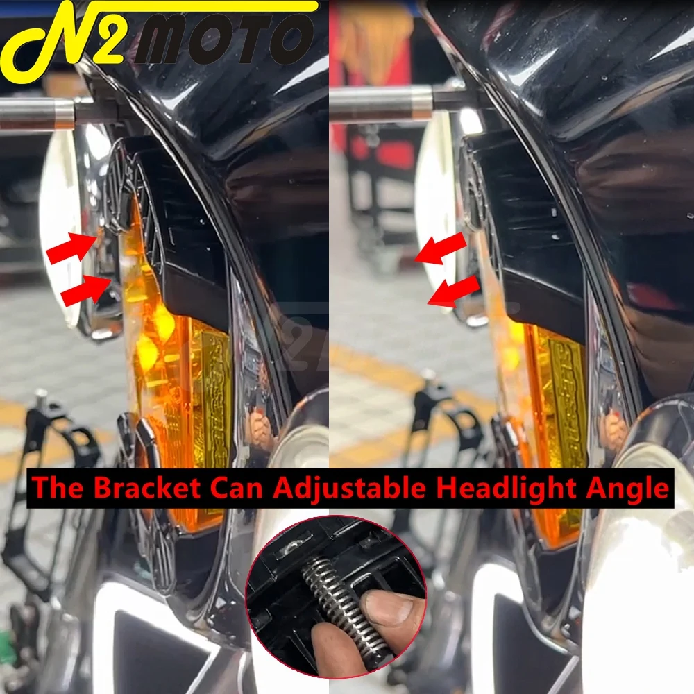 7 inch Headlamps Round Bracket Kit For Baja Designs LP6 For Harley Touring Tri Glide CVO Street Glide FLHXSE FLHXS 1999-Later view 6