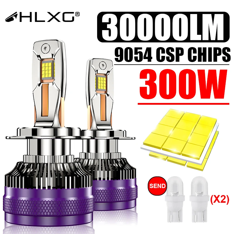 HLXG H7 Led Canbus Car Headlight Bulbs H4 Decoder Led Lamp H9 H11 HB3 9005 HB4 9006 H1 9012 Hir2 LED 6000K 12V Rain Fog Light