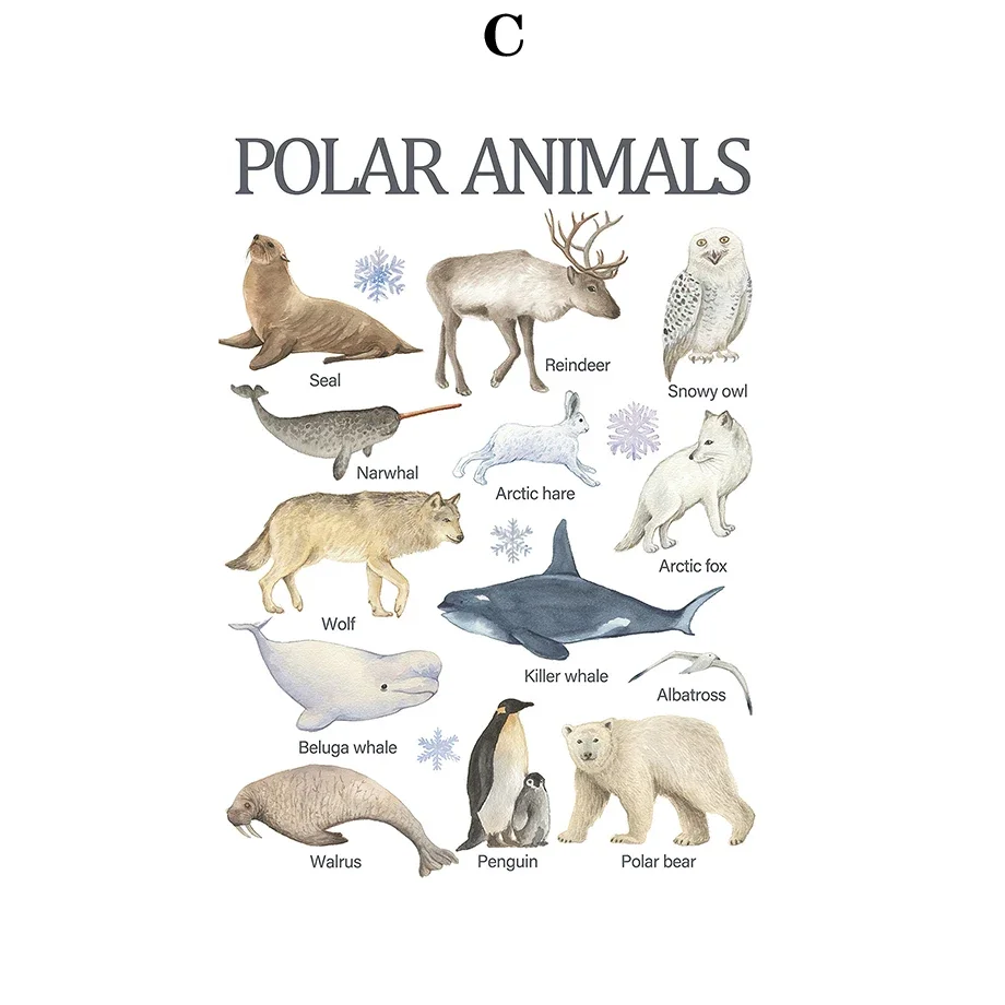 الحد الأدنى قماش الشمال الملصقات ديناصور الأبجدية الغابات المطيرة الحيوان الصحراء الحيوان الحيوان الأفريقي جدار الفن ديكور غرفة المنزل #6