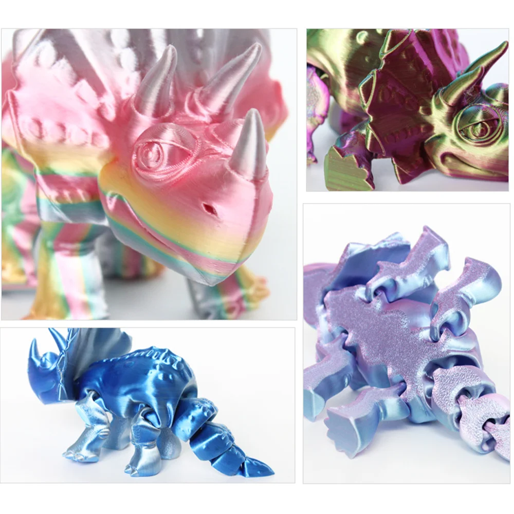 3D Printed Toys Dinosaurs Triceratops Figures Multi-joint Model Ornament Realistic Desktop Novelty Creativity Kids Gifts Toy