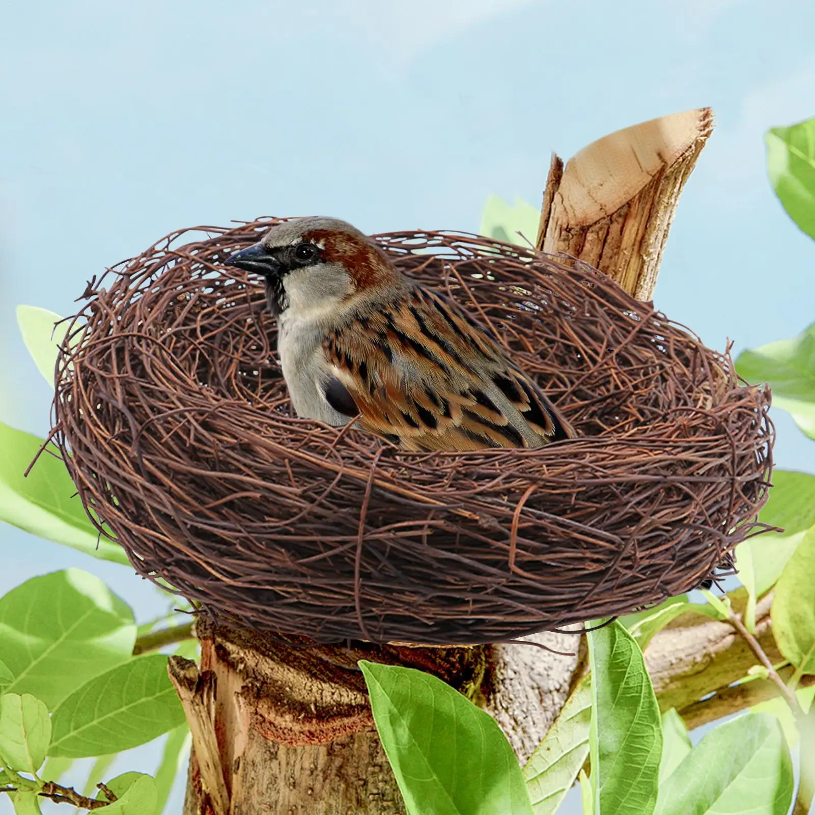 10/12/15cm Bird Nests For Crafts Handmade Bird Nest Artificial Easter Bird's Nest Bird Nest House Crafts Fake Birds Ornament
