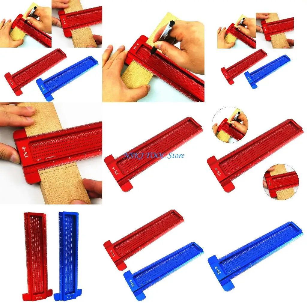 L8RC T Type Measure Ruler Square Ruler Aluminum Alloy Woodworking
