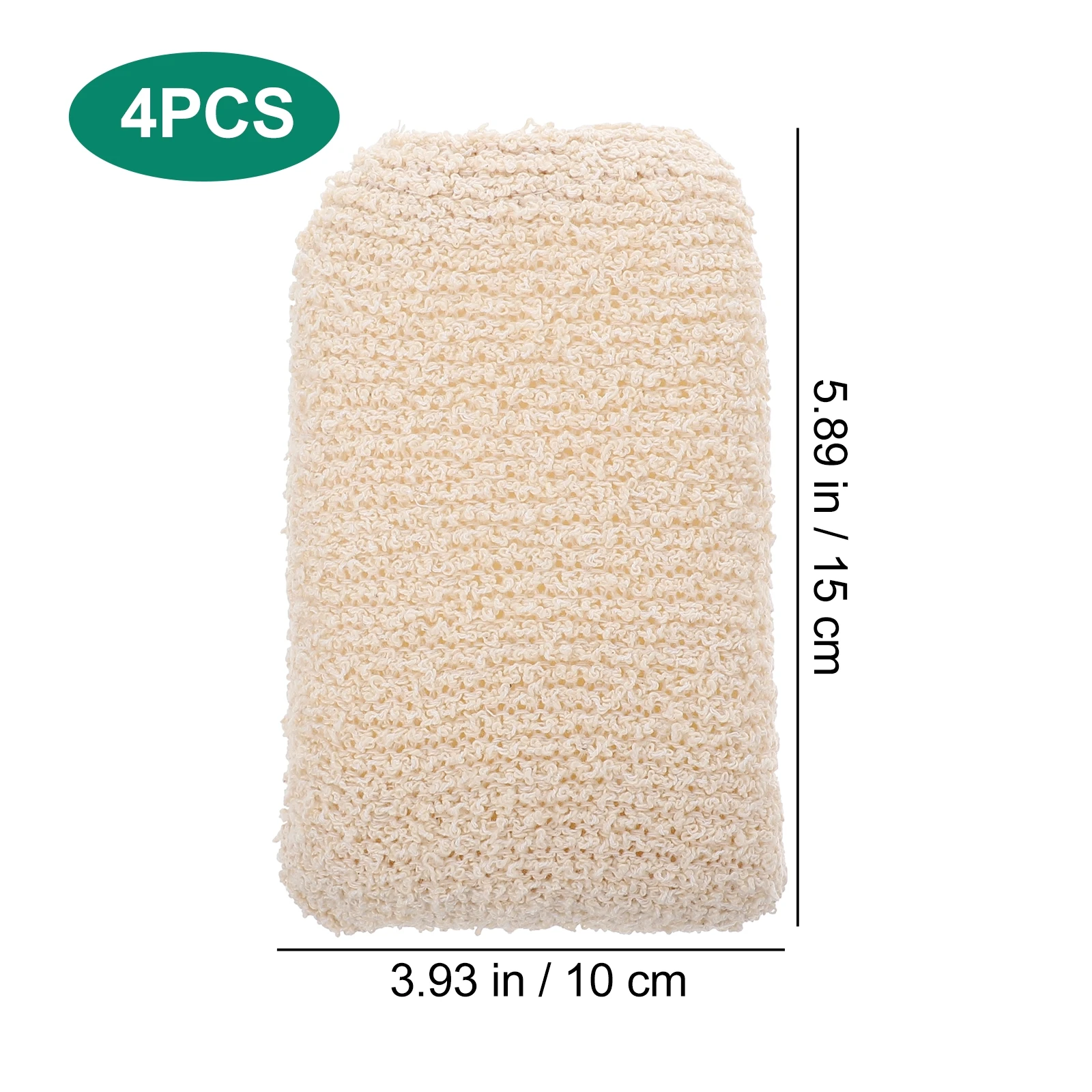 

4pcs Kids Bath Sponge Cotton Hemp Scrubber Exfoliating Cleansing Pads Strong Cleaning Power Thick Froth Comfortable Grip Compact