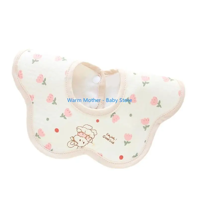 

Drooling Apron Bib Baby Burp Cloth Petal Feeding Bibs with Cartoon Pattern 57QE