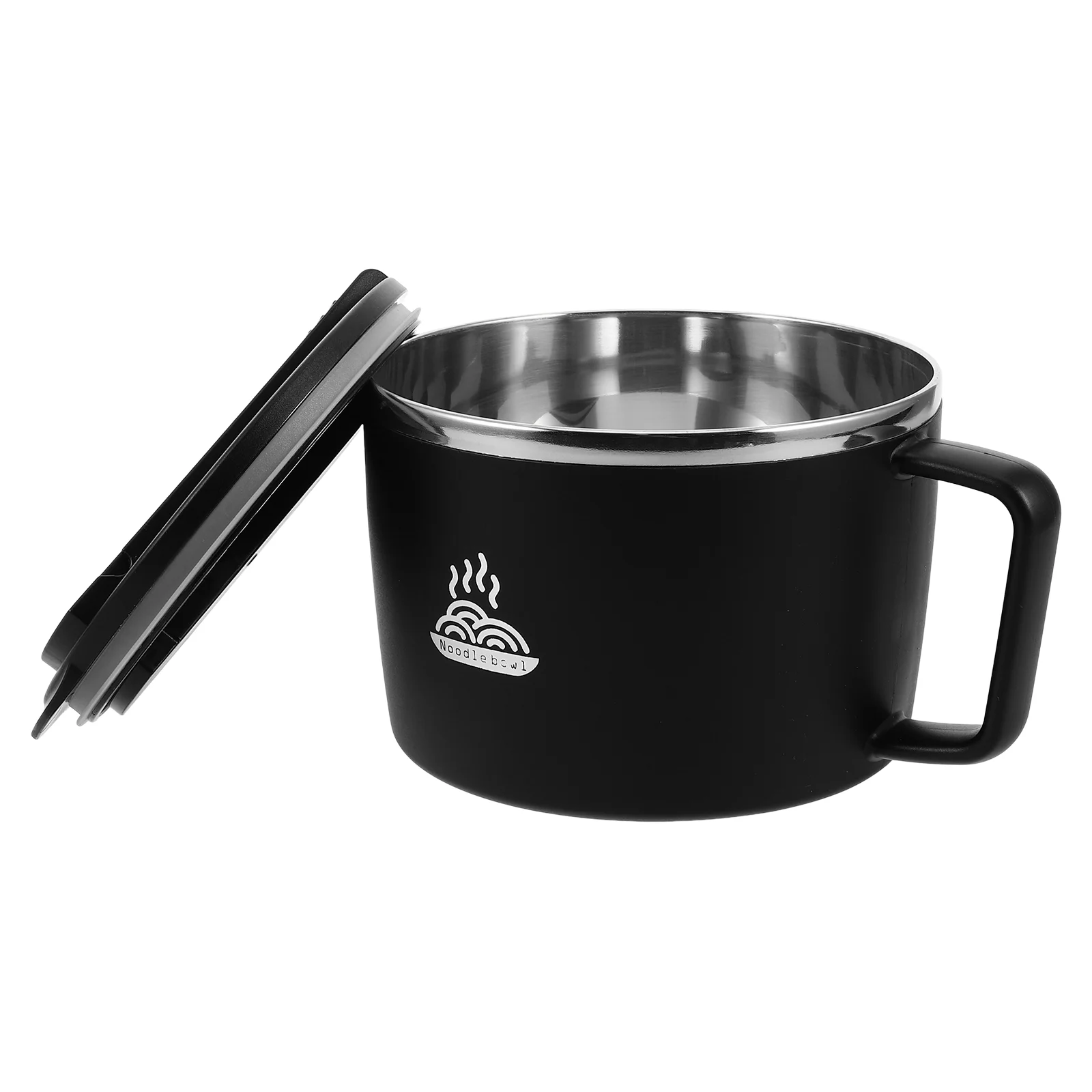 

Instant Noodle Bowl with Lid Cute Ramen Bowls Chopsticks Oatmeal Stainless Steel Cup Hot Food Container Cover Microwave