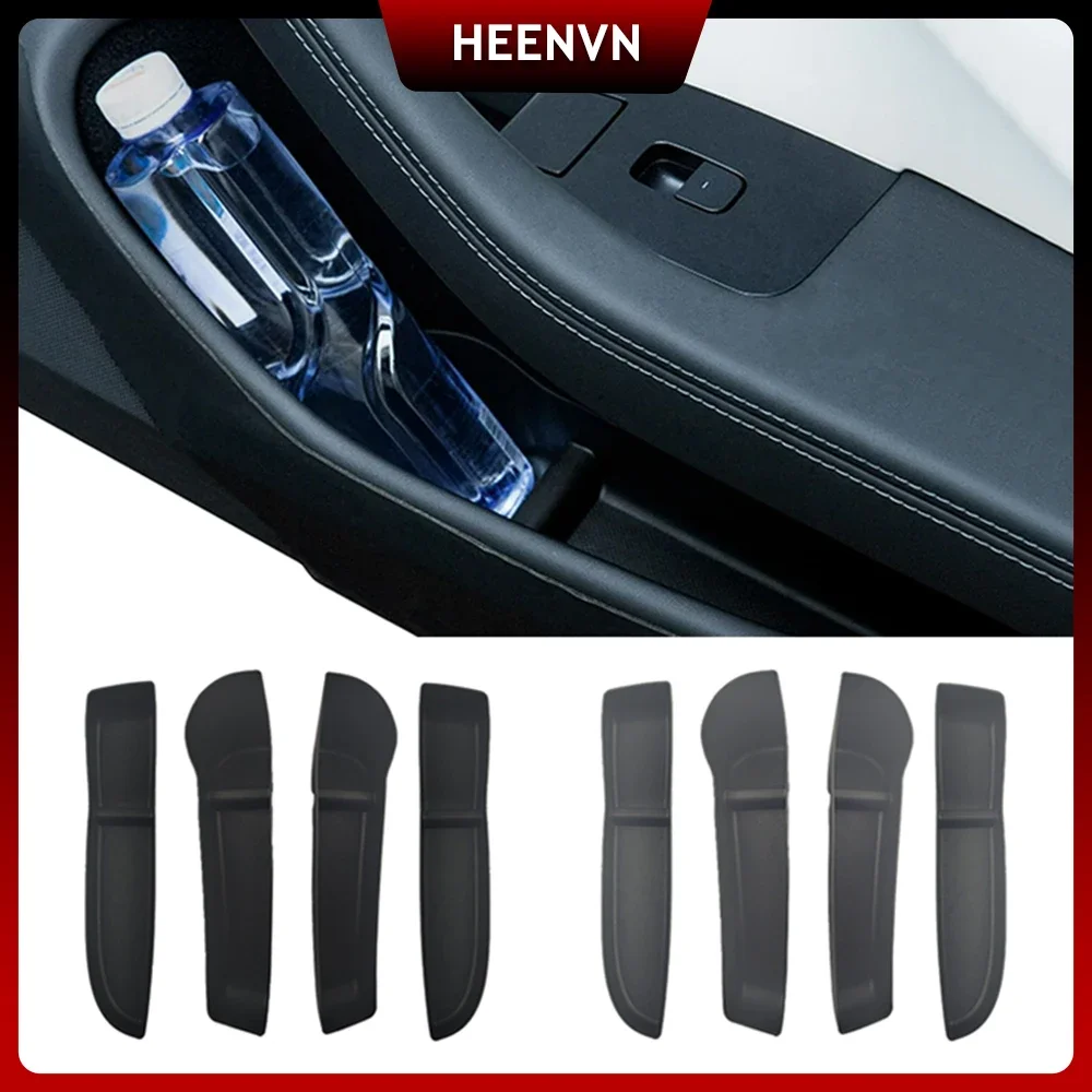 

For Tesla Model 3 Highland 2024 Car Door Side Storage Box Front Rear Side TPE Door Storage Organizer Tray Interior Accessories