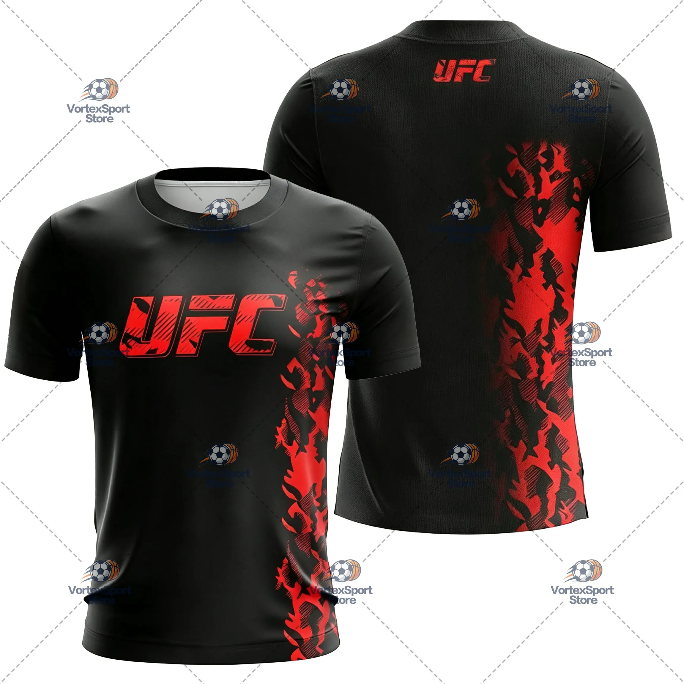 Kinder- und Herren-UFC-Box-T-Shirt, schnelltrocknend, alle Größen, Kurzarm, O-Ausschnitt, Camouflage-Farbe, Boxtraining, Fitness-Jersey – Detail 6