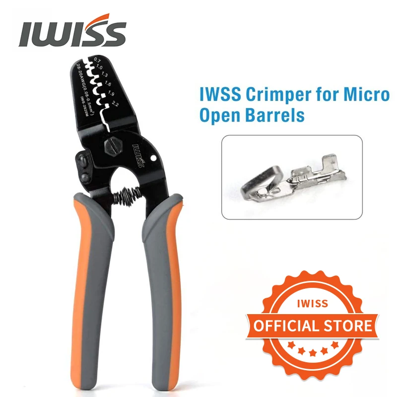 Iwiss IWS-2820M AWG28-20 Mini Micro Open Vat Krimptang Jam/Molextyco/Jst Terminals En Connectoren Mini Hand Crimper Tool