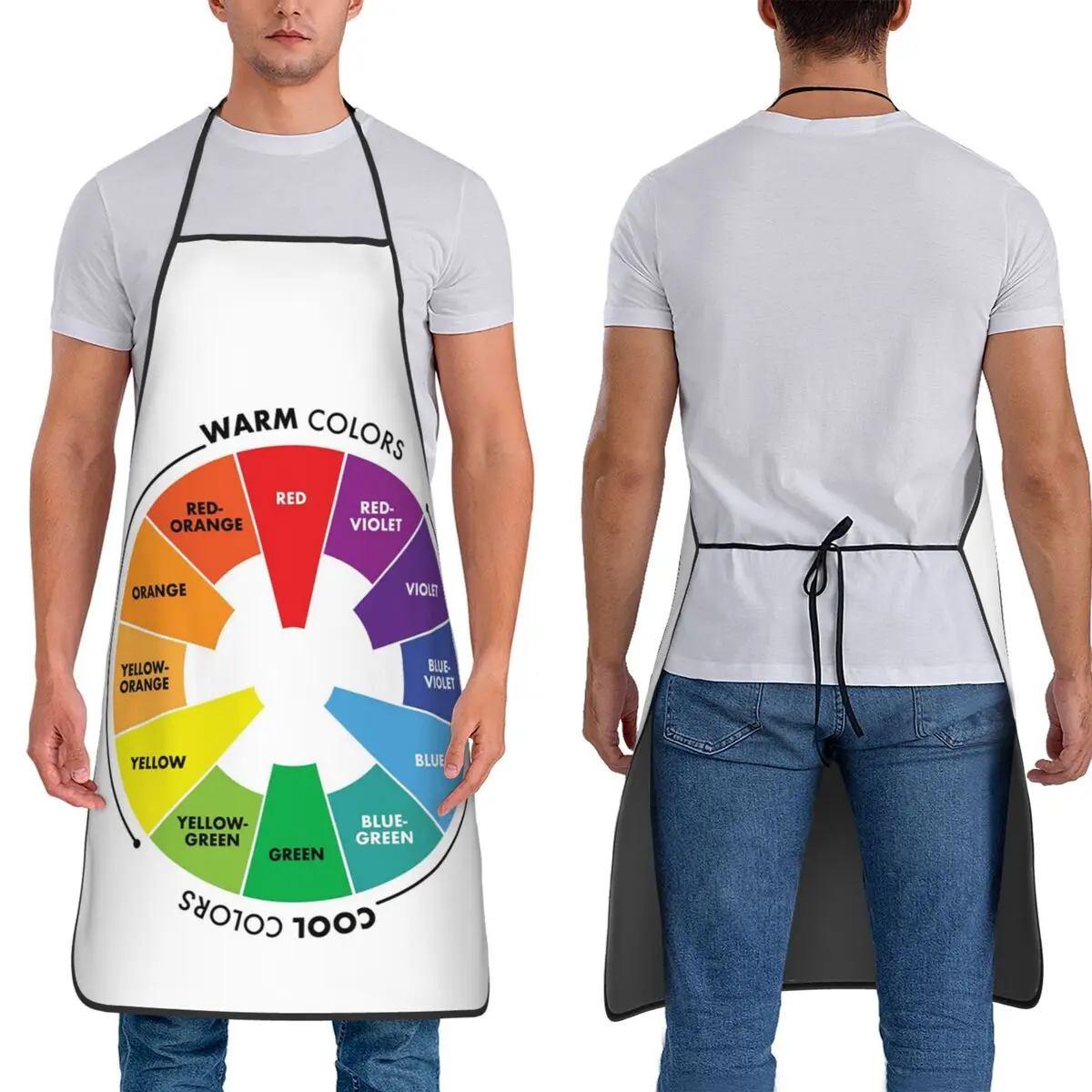 

Цветное колесо — фартук основных, вторичных и третичных цветов, фартук для шеф-повара, приготовления пищи, выпечки, нагрудник для уборки кухни, передник для уборки кухни