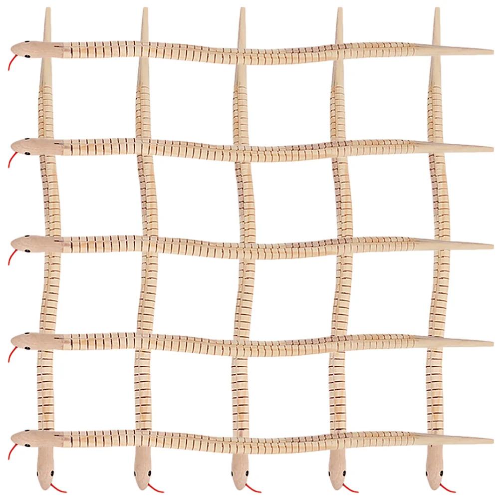 

10 Pcs Small Children Toy Simulated Wooden Snake Children's Realistic Blank DIY