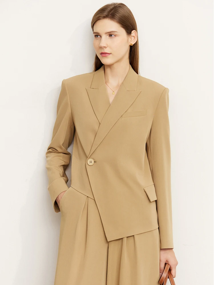 AMII Minimalism Suit for Women 2022 New Office Lady Blazer Design asimmetrico separatamente pantaloni Casual a gamba larga donna 12270425