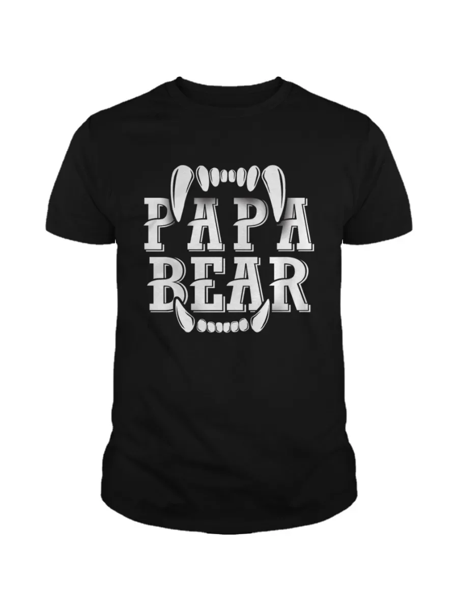Unique Design Roaring Bear Papa Bear T-Shirt 100% Cotton O-Neck Short Sleeve Summer Casual Mens T-shirt Streetwear