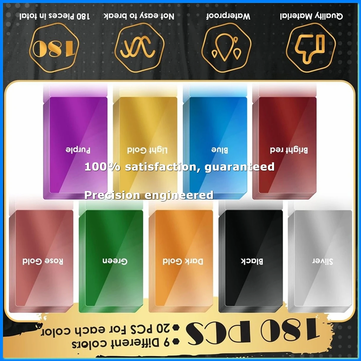 

180 Pcs Metal Engraving Blanks Colorful Aluminum Sheet Laser Engraving Business Card Engraving DIY Gift Cards B-FS