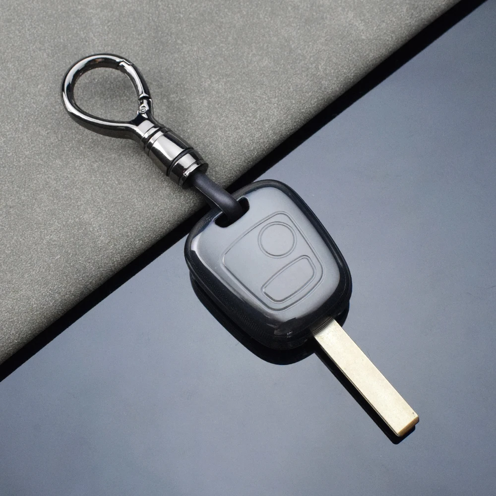 2 Buttons TPU Car Key Case Shell for Peugeot 206 207 306 307 408 607 107 for Citroen C1 C2 C3 C4 Xsara Picasso SaxoAuto Key Fob