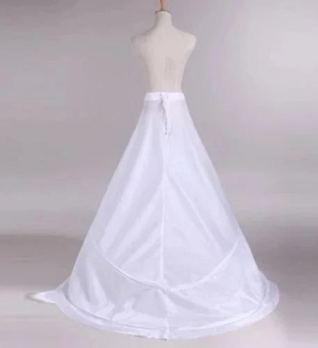 White Underskirt Wedding Skirt Petticoats Slip Wedding Accessories Chemise 2 Hoops For A Line Tail Dress Petticoat Crinoline