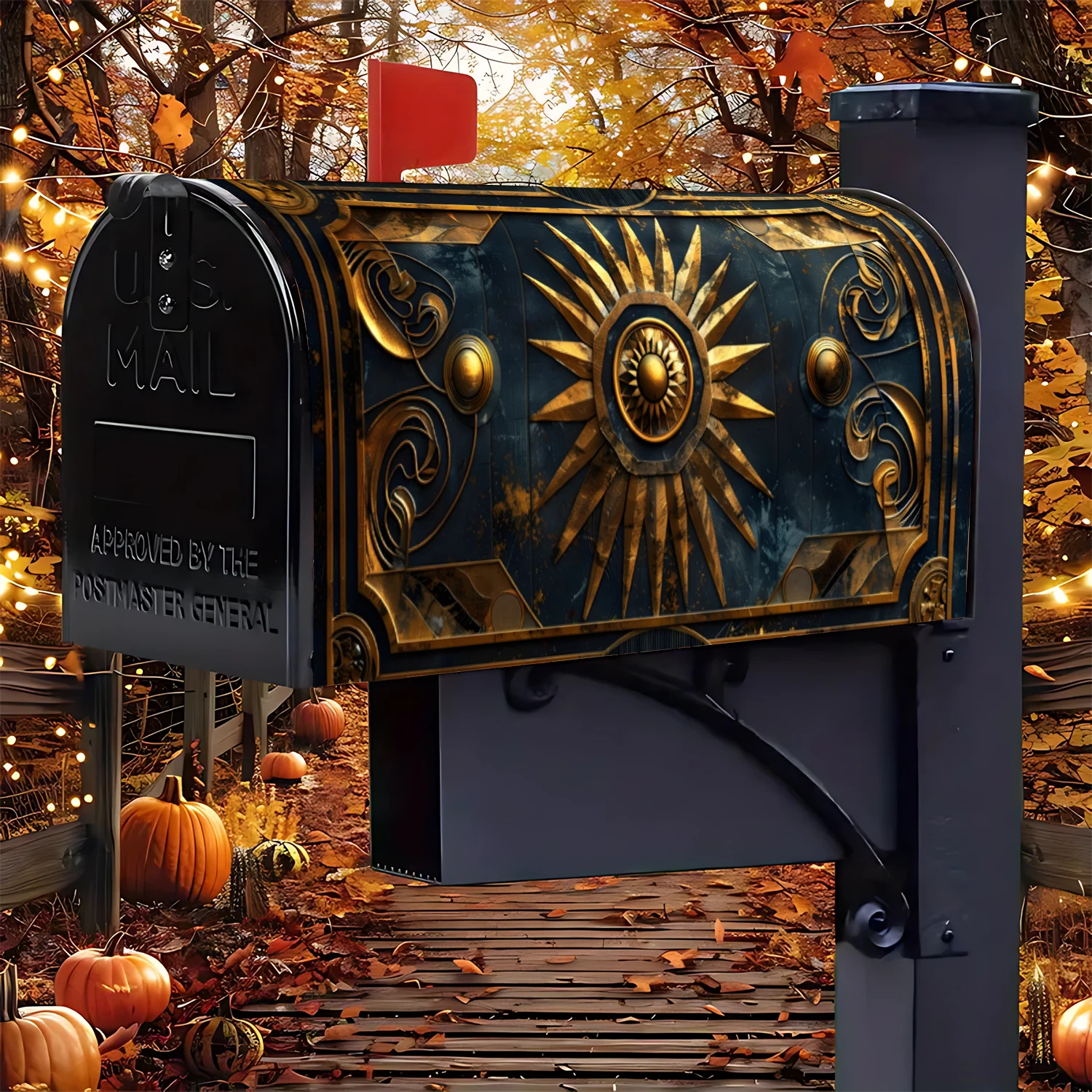 

Magnetic Mailbox Cover Weatherproof Decorative Wrap for Outdoor Mail Box 18x21in Easy Install No Tools Durable Vinyl