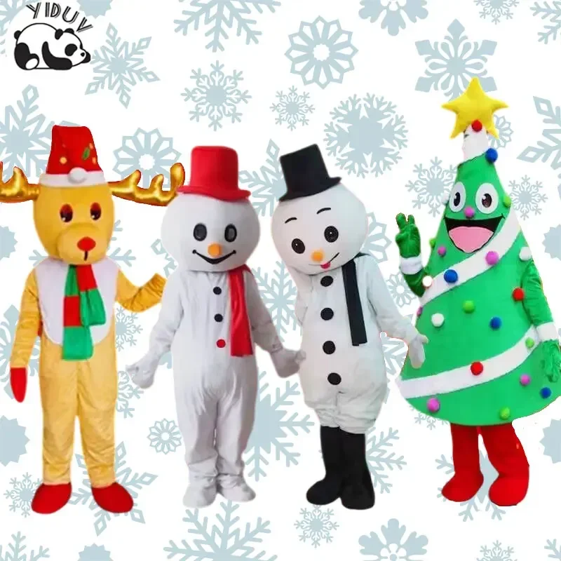 Christmas Cartoon Doll Costume Santa Claus Mascot Costume Adult Walking Suit Snowman Elk Cosplay Dressing Props G5945