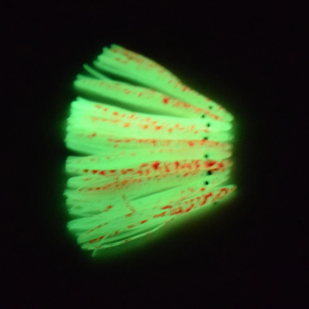 JTUUWRAP إبرة على شكل طعم الحبار مضيئة الطعم الاصطناعي كبير الحبار الطعم الناعم ، أحمر/أبيض/أخضر الحبار تنورة الصيد إغراء #5