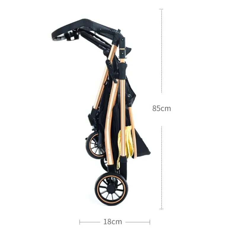 Baby Stroller Two-way light Stroller One-button Travel Portable Pram Infant Trolley Folding High-view Stroller baby carriage