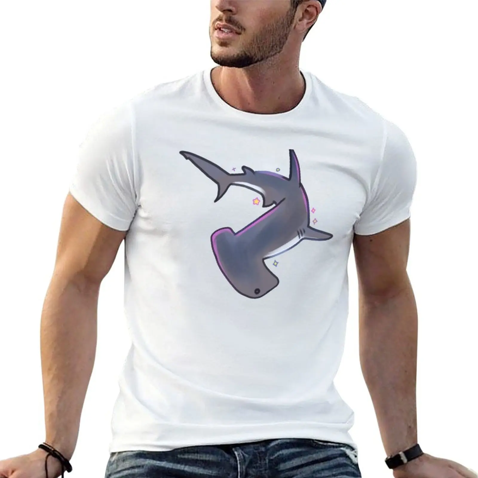 Hammerhead shark illustration T-Shirt man t shirts high quality luxury brand printed t shirts for man t shirt man luxury T-shirt
