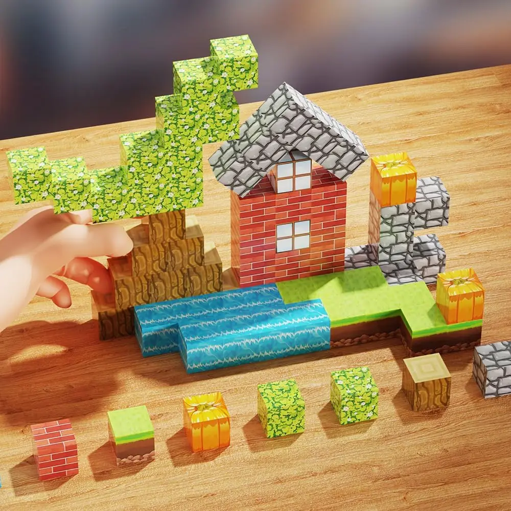 ألعاب مكعبات مغناطيسية للأطفال، ألعاب بناء حسية للأطفال الصغار من الأولاد والبنات، ألعاب تعلم تعليم البناء