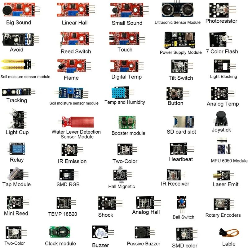 ชุดเซ็นเซอร์37/45สำหรับราสเบอร์รี่ Pi Uno R3ใช้ได้กับรถยนต์อัจฉริยะ Arduino