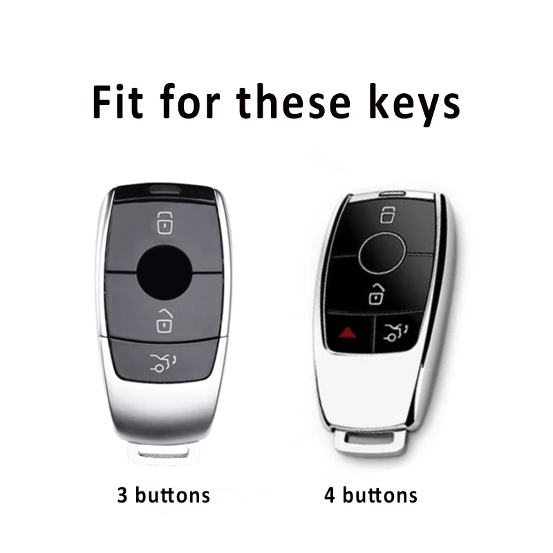 3/4 Button For Mercedes Benz A C E S G Class GLC CLE CLA GLB GLS W177 W205 W213 W222 X167 AMG Car Key Case Cover Shell Keychain