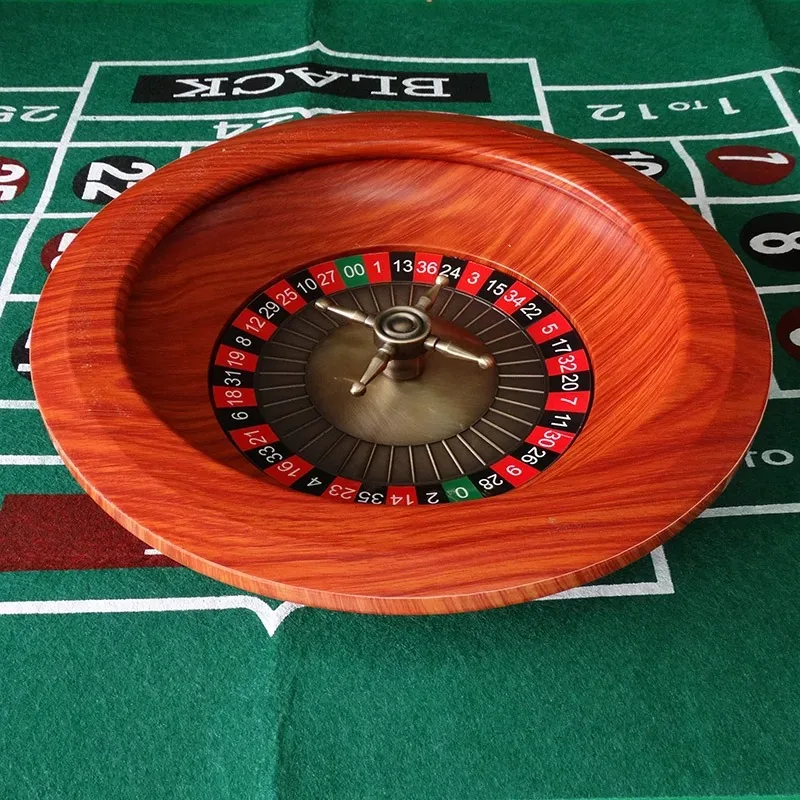 12 Inch Wooden Russian Wheel Wheel Turntable Game Casino Dice Game Russian Turntable Metal Material Entertainment Accessories