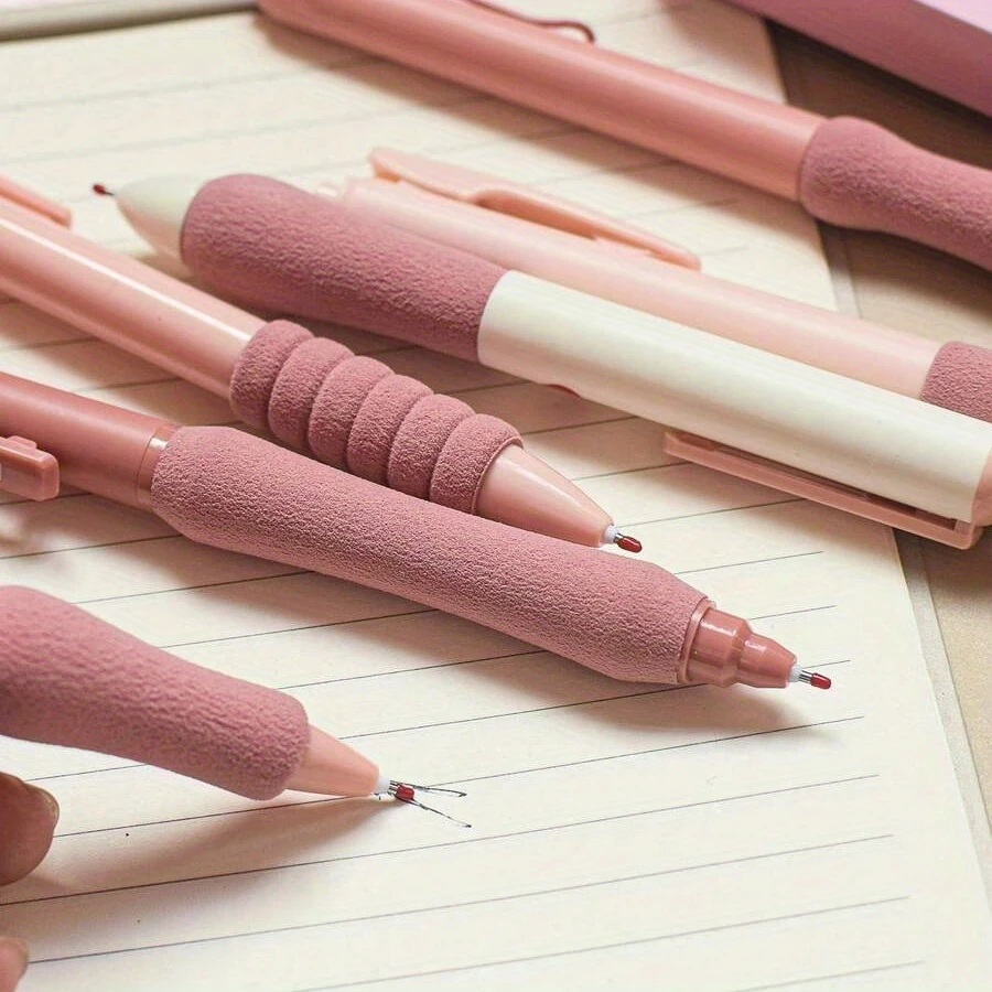 6 pcs/set 0.5mm retractable gel pen, Kawaii stationery, black gel pens, aesthetic pens image 2