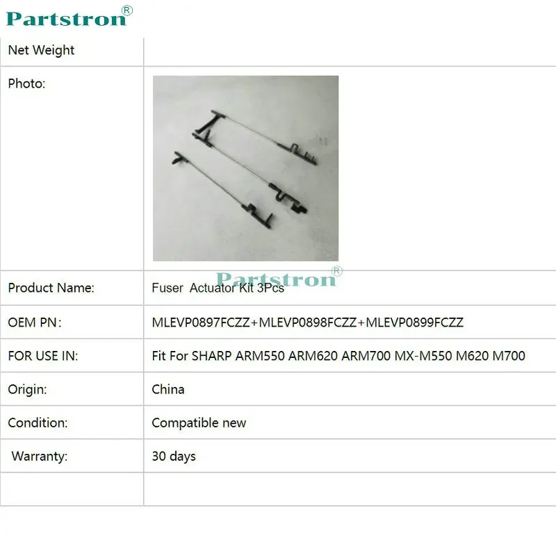 Fuser  Actuator Kit 3Pcs MLEVP0897FCZZ (0898/0899)  for Use In for SHARP ARM550 ARM620 ARM700 MX-M550 M620 M700