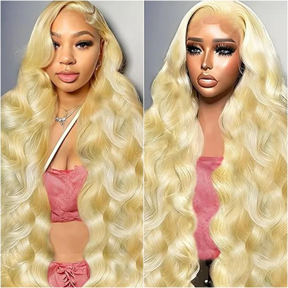 

613 Bone Straight Blonde 13x6 HD Lace Front Human Hair Brazilian Wig Honey Colored Transparent 13x4 Lace Frontal Wigs for Women