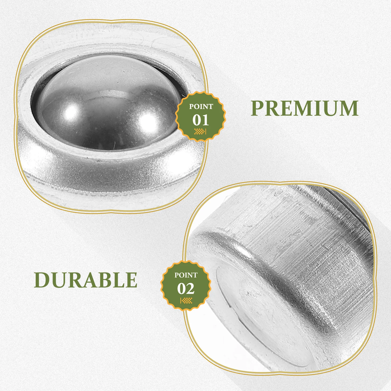 

10Pcs Stainless Steel Ball Bearing Casters Hardened Metal Mounted Transfer Bearings for Smooth Rotation Bearing Casters