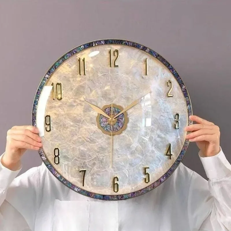 Modern Shell Wall Clock Decorative Art Wall Watch Silent Aesthetic Large Clocks Minimalist Elegant Living Room Watches Decor