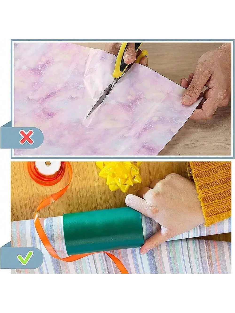 1 PCS Wrapping Paper Cutter,Gift Wrapping Paper Cutter,Simple/Fast Safety Roll Paper Cutter, (Green,White,Black)