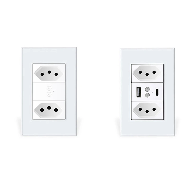 Tuya Zigbee Smart Brazil Socket Switch Switch Socket Support Voice TUYA APP Control For Smart Life EU Plug