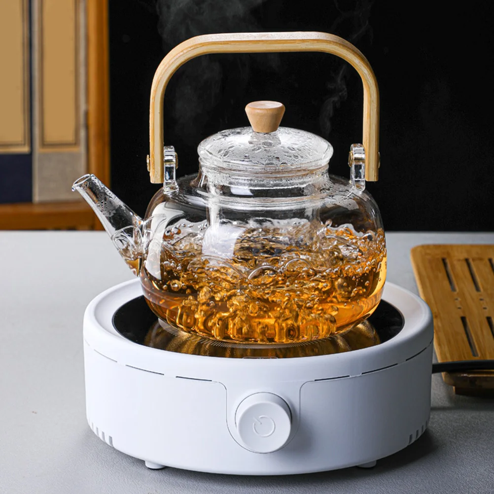 

Glass Teapot Heat-Resisting Large Capacity Tea Kettle Loose Leaf Tea Brewer Clear Glass Pot Handle Home Office Use