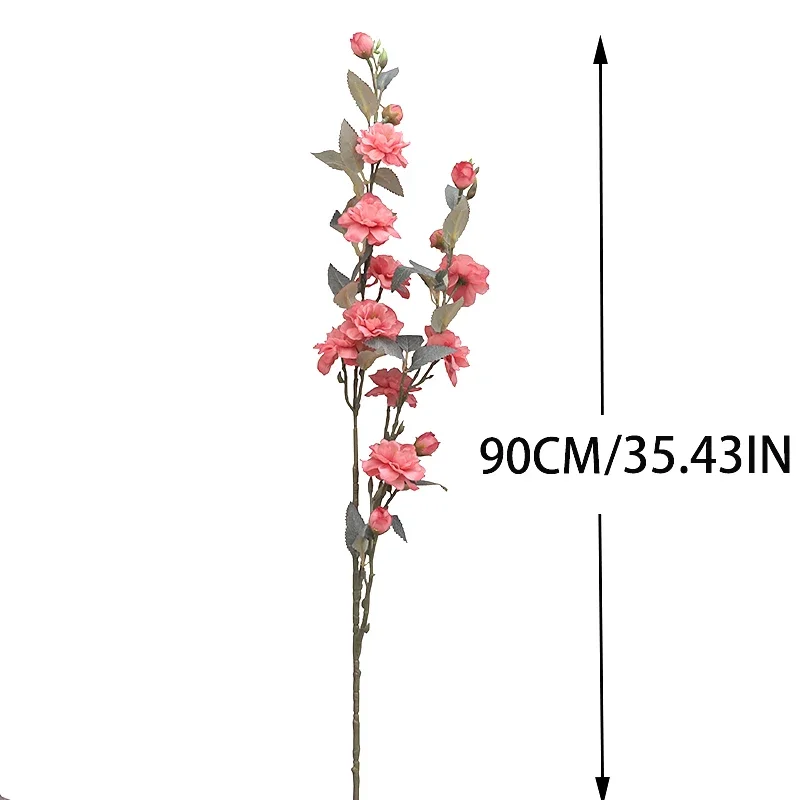 90 سنتيمتر عالية الجودة الزهور الاصطناعية ، الزهور فو ، الزهور وهمية فرع طويل الحرير كاميليا الأسرة زهرية ترتيب لحفل الزفاف أ