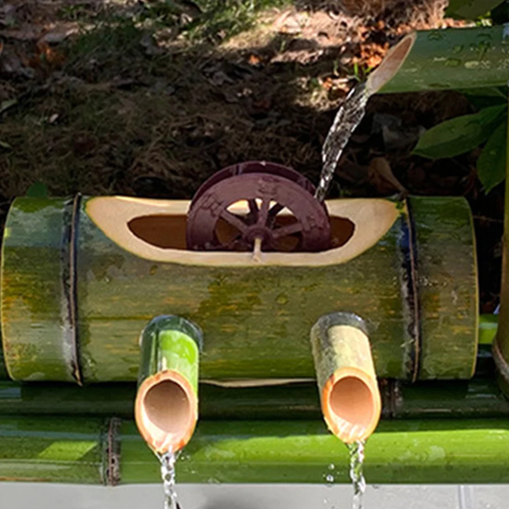 Fontana con ruota d'acqua per rocaille artificiale compatta da 10 pezzi Fontana con ruota d'acqua per decorazione acquario per stagno da giardino esterno