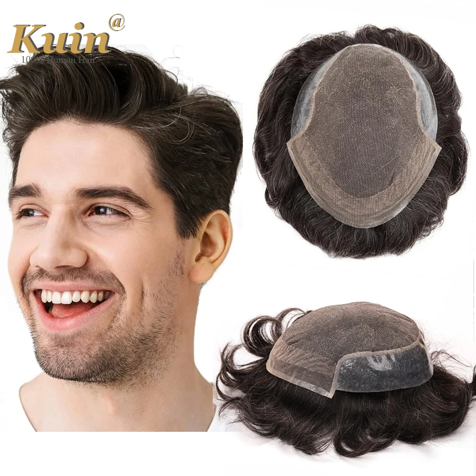 

Парик из натуральных волос на кружеве спереди и из искусственной кожи, мужской парик из индийских человеческих волос, французский кружевной мужской парик, мужской парик, протез из натуральных волос