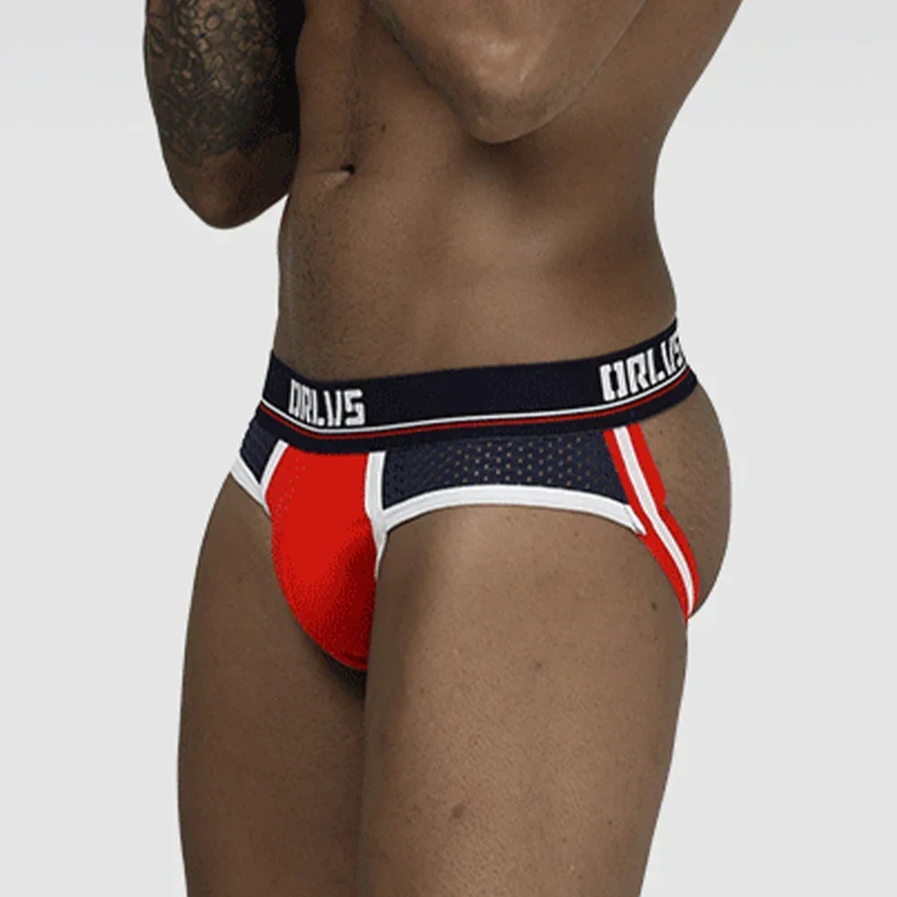 Mens Bikini Pouch G-String Stretch Thong Gays Underwear See-through Cotton Male Open Butt Panties G-String Bikini Sexy Briefs