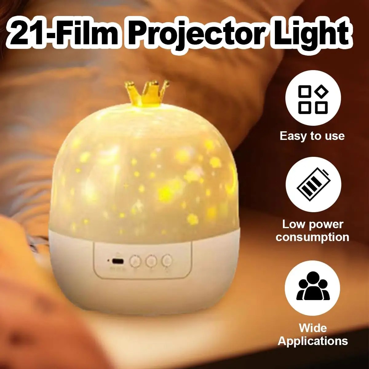 Corona proiettore Galaxy 21 in 1 lampada di luce 360 gradi rotante notte camera da letto Buon compleanno Usb caricato atmosfera di proiezione led