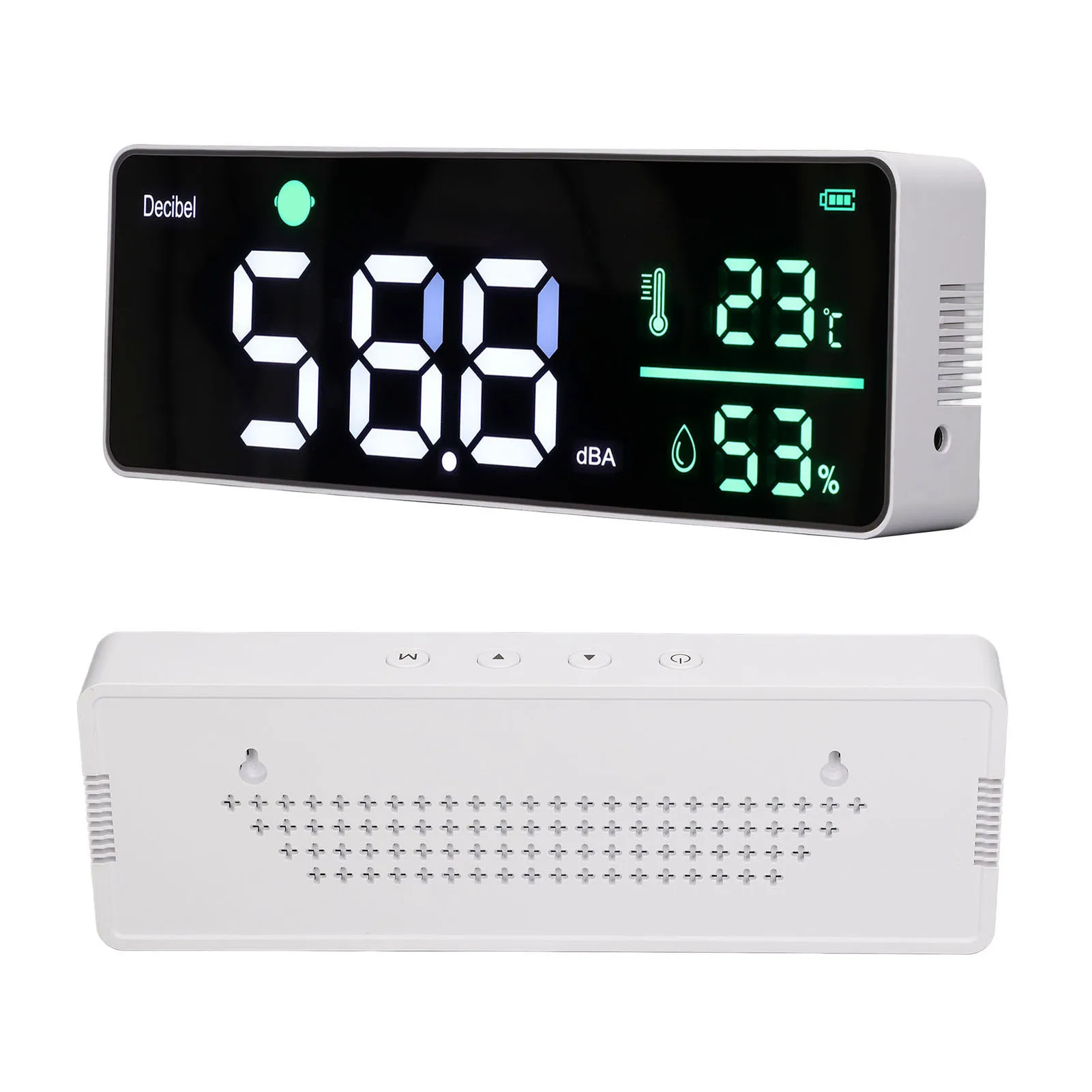 Измеритель шума, измеритель децибел, настенный измеритель уровня звука, 11 дюймов, большой светодиодный экран, измеритель температуры и влажности для классной комнаты